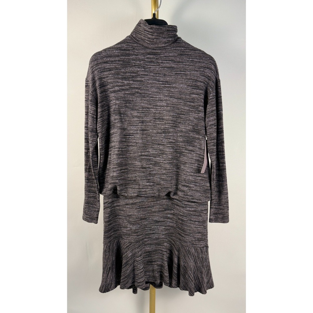 Anthropologie Bailey 44 Small‎ Drop Waist Mock Neck Dress Gray Soft Knit NWT